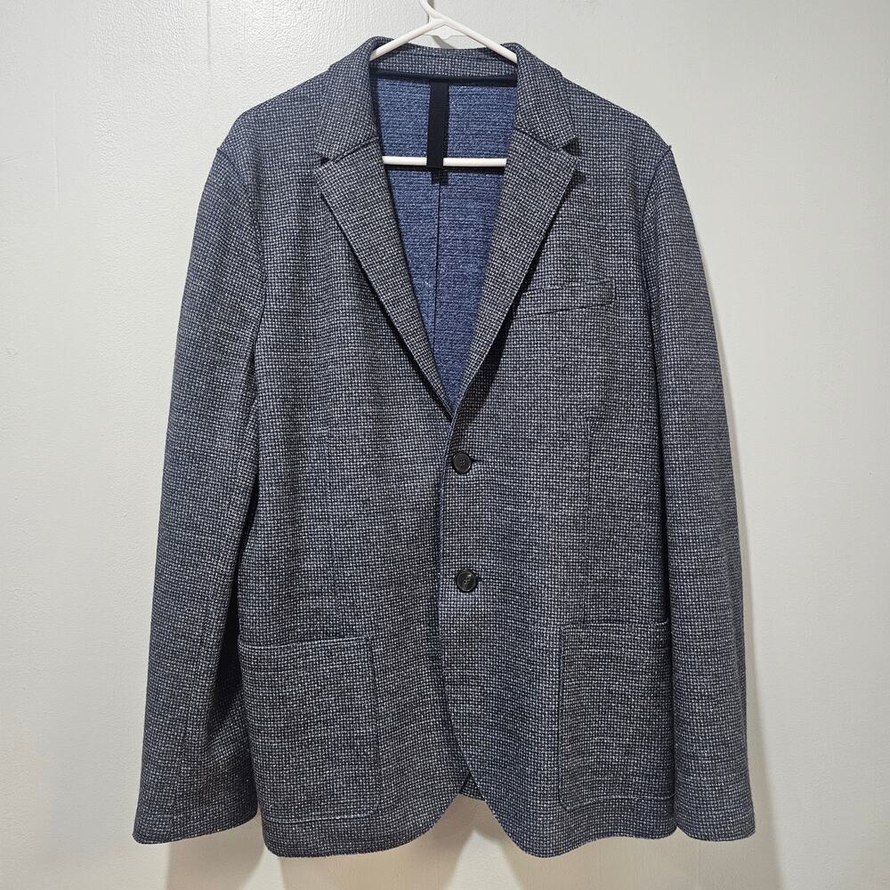Wool Silk Blazer Harris Wharf London Made In Italy Sportscoat Jacket Grey, Sz 54